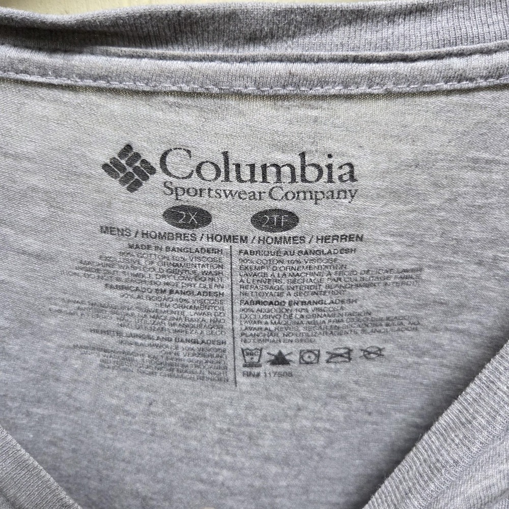 Columbia Shirt Mens 2XL Gray Dog Logo Graphic Tee Short Sleeve Tagless - Picture 5 of 7